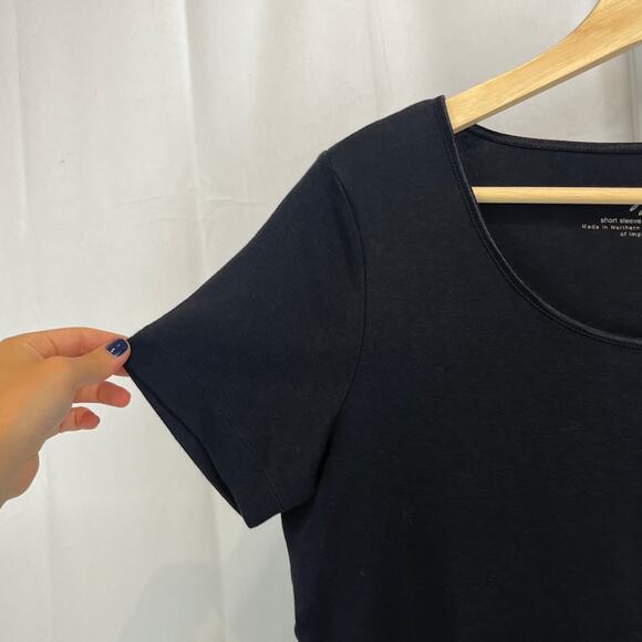 J. JILL Short Sleeve Compassion Tee Crew Neck Cotton Knit Black Size S - Picture 5 of 10